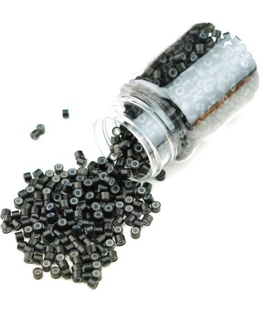 Kullke 1000 Pcs 4.5mm Silicon Lined Micro Rings for I Tip Hair Extensions - Jet Black Nano Beads for 0.5g/0.7g Hair - Aluminum Micro Rings 4.5mm 1000pcs - Buy Online on GoSupps.com