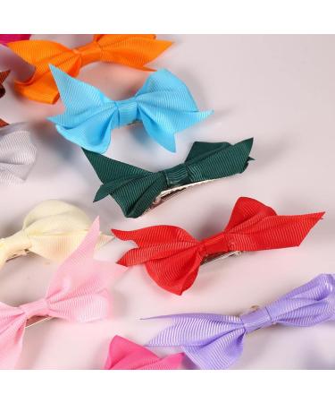 20-Piece Girls' Hair Clip Set - Soft Satin Ribbon and Metal Construction - Assorted Colors - Buy Online on GoSupps.com