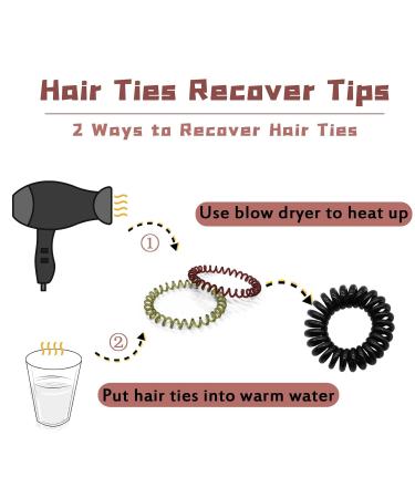 Rayyl Spiral Hair Gum - 36 Pain-Free Elastic Hair Ties for Thick Hair | Seamless Ponytail Holders for Women & Girls - Buy Online on GoSupps.com