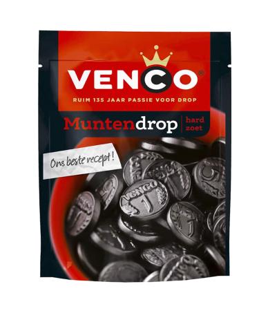 Venco Venco Muntendrop Licorice Sweet from the Netherlands 225g Drops I Muntdrop I Licorice I Zoete Stevige Drop from the Netherlands (Pack of 10)