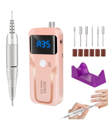Electric Nail Drill  DELIFO Portable Nail Drill Professional 35000 RPM Nail File Machine Rechargeable Pedicure Acrylic Nails Polishing Tools with Bits LED Display for Home Salon Manicure