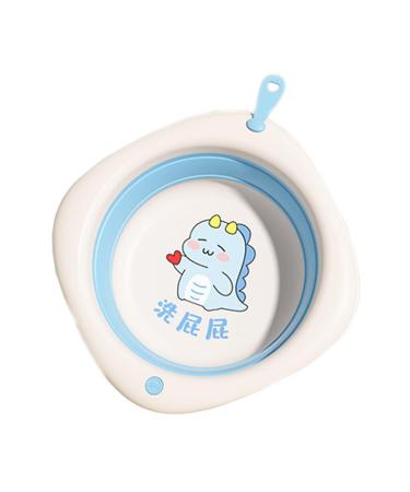 Huyath Wash Basin for Baby Foldable Sturdy Wash Tub Wash Basin - Lanyard Design Bathing Basin Wash Bowl for Daily Face Washing Hand Washing Blue