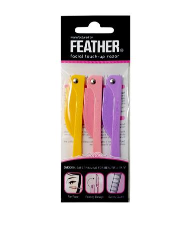 Feather Flamingo Facial Touch-up Razor Pack of 3 Razors