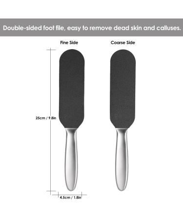 Stainless Steel Foot Rasp Kit - Double-Sided Foot File + 10 Sandpaper Sheets for Smooth Feet - Buy Online on GoSupps.com