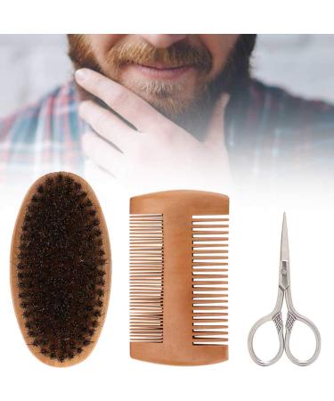 Beard Kit - 3-Piece Wooden Comb & Growth Set for Men | Premium Beard Care Essentials - Buy Online on GoSupps.com