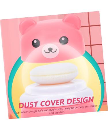 PLAFOPE 2pcs Bear Powder Puff Box | Travel Baby Powder Container Set - Pink | Food Grade PP | Baby Powder Lotion, After-Bath Powder, Sponges | 10X7CM - Buy Online on GoSupps.com