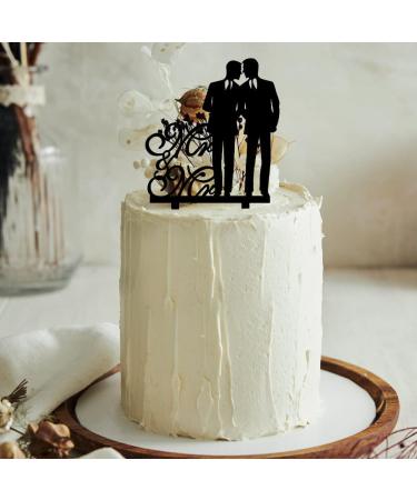Mr & Mr Cake Topper for Men Gay Men Wedding Cake Topper Pride Cake Topper Wedding Cake Decor Gay Wedding Decorations for Men Gay Engagement Anniversary Party - Buy Online on GoSupps.com