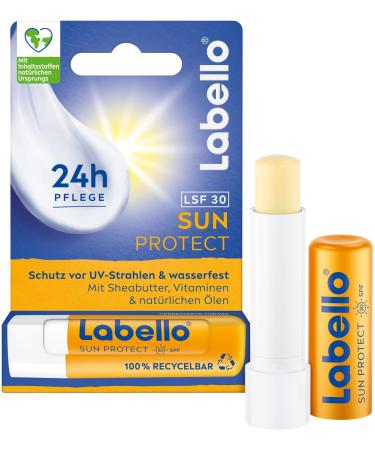 Labello Sun Protect LSF 30 waterproof lip care with sun protection mineral oil -free lip care with shea butter vitamins & natural oils (4.8 g) 4.8g