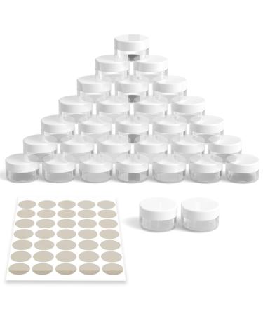 Newans 30 pieces of jacks Tiegel 10G10ML cream can empty can transparent crucible tap with screw cap jar with stickers ideal for make-up creams lotions minikers (white) - Buy Online on GoSupps.com