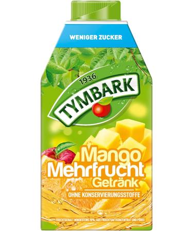 Tymbark Mango Multifruit T nie | Less sugar | Fruit drink | No preservatives | 6 x 500 ml | mango juice - Buy Online on GoSupps.com