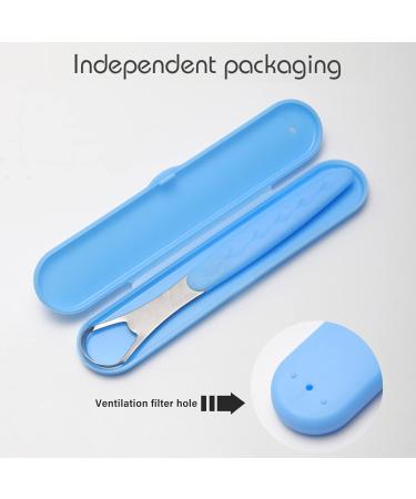 Xiyinli Stainless Steel Tongue Scraper - Double-Sided Curved Tongue Cleaner for Adults & Kids | Reduces Bad Breath & Improves Oral Hygiene - Buy Online on GoSupps.com