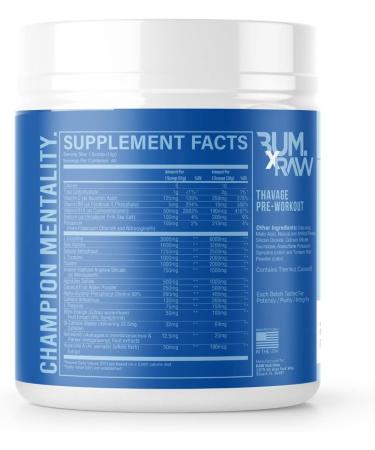 Thavage Pre Workout - Blue Raspberry | Chris Bumstead Formula | Pre-Workout Powder for Men & Women | Energy Boost for Working Out | 40 Servings - Buy Online on GoSupps.com