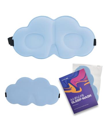 MadebyGNL Sleep Mask Soft 3D Contoured Silky Blindfold Eye Mask for Sleeping and Side Sleepers Eye Cover with Adjustable Strap Suitable Gift for Men Women Kids(Blue)