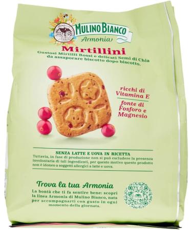 Italian Gourmet E.R. Mulino Bianco Mirtillini red blueberries and chia seeds rich in vitamin E no milk or eggs in the recipe 270g pack + 400g gourmet Italian polpa - Buy Online on GoSupps.com