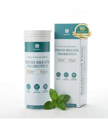 BienRa z Oral Probiotics for Mouth Bad Breath | Fresh Breath Freshener | 10 Billion CFU Improves Teeth & Gums Health | Dental Probiotic for Oral Health | Relieve Dry Mouth & Halitosis | 60 Lozenges