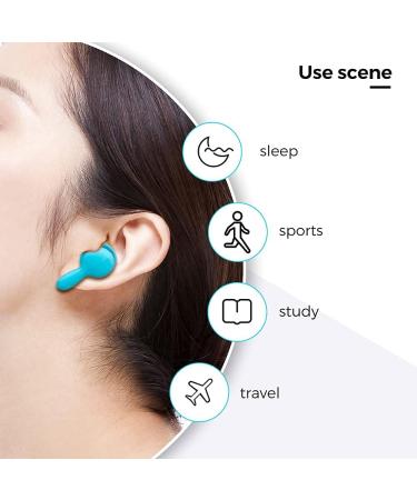 Nozibye Ear Plugs for Sleep - 3-Layer Noise Reduction Reusable Silicone Comfort Soft Noise Cancelling Ear Plugs - Blue - Buy Online on GoSupps.com