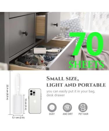 Melerio 420 Leaves Extra Sticky Lint Roller - 5 Replacement Rollers & Dust Cover for Clothes Furniture & Carpets - Perfect for Pet Hair & Lint Removal - Buy Online on GoSupps.com