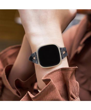 EverSnows Slim Woven Bands for Fitbit Sense/Versa 3 - Soft Fabric Canvas Sport Strap for Men and Women - Charcoal - Buy Online on GoSupps.com