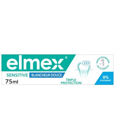 ELMEX ELMEX - Elmex Sensitive Gentle Whitening Toothpaste 0% Dyes - For Sensitive Teeth Sore Gums and Enamel Protection - 75 ml