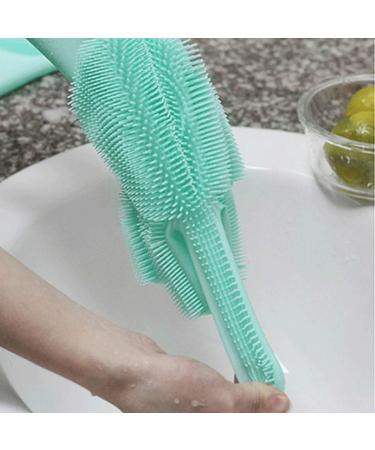 Silicone Dishwashing Gloves Reusable Wash Scrubber Cleaning Tool Magic Gloves for Washing Car Household Kitchen Accessories Purple - Buy Online on GoSupps.com