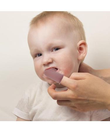 Baby Toothbrush Silicone Infant Toddler Finger Toothbrush Tongue Cleaner for 0-36 Month Baby Pink - Buy Online on GoSupps.com