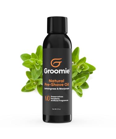 GROOMIE Natural Pre-Shave Oil for Bald Headed Men and Women | Specially Formulated Plant Based Recipe with Milk Thistle Seed  Essential Oils  Antioxidants  and Vitamin E | Promotes Close Shave