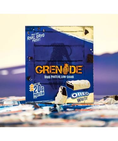 Grenade Oreo x12 White Oreo x 12 | CARB KILLA OREO Real Pieces High Protein Bar | low sugar | High in Protein | Delicious Flavour | Chocolate | Low Sugar | - Buy Online on GoSupps.com
