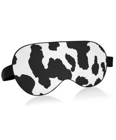 xigua Breathable Sleeping Eyes Mask Cool Feeling Eye Sleep Cover for Summer Rest Elastic Contoured Blindfold for Women & Men Travel Cute Cow Print