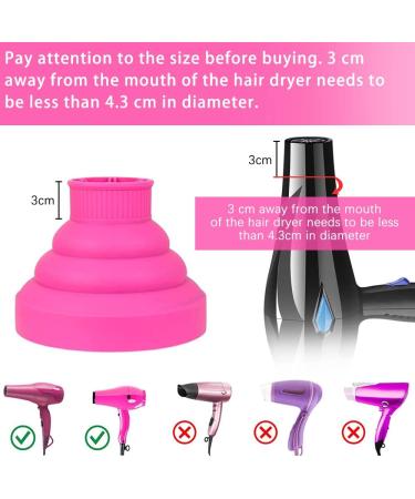 Haomeeduo Foldable Silicone Hair Dryer Diffuser Attachment for Curly Hair - Universal Fit Portable Design Perfect for Travelers - Pink - Buy Online on GoSupps.com