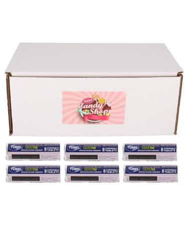 SECRET CANDY SHOP Tums Extra Strength 750 Roll of 8 Chewable Tablets (Pack of 6) (Assorted Berries)