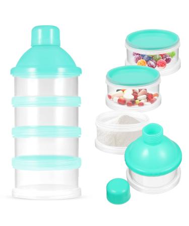 Milk Powder Dispenser Pots Formula Dispenser Container Formula Powder Pots Snack Storage Box for Travel and Outdoor Activities BPA Free (Green)