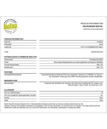 Good Organics Annual mugwort herb organic 125 g hand read Artemisiae annuae l Filled and checked in Germany Biotiva - Buy Online on GoSupps.com