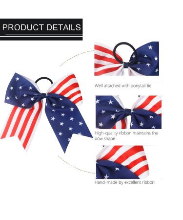 American Flag Cheer Bow for Girls - Red White Blue Patriotic Hair Accessory - Buy Online on GoSupps.com