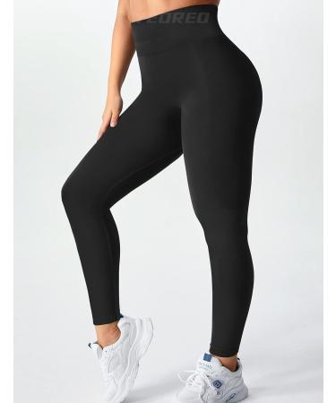 YEOREO Women's Seamless Scrunch Legging | Butt Lift Workout Leggings #0 Black Marl | High Waist Yoga Pant for Gym | Small - Buy Online on GoSupps.com