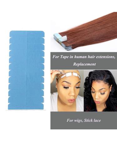 ShowJarlly Replacement Tapes for Tape In Hair Extensions - 60 High Adhesive Blue Comfort Pieces - Buy Online on GoSupps.com