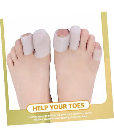 Bunion Toe Gel Protector Sleeves - 10pcs Silicone Rubber Bands for Men and Women - Hammer Toe Spacers - Toe Nail Patch - White Gel Splints - Buy Online on GoSupps.com