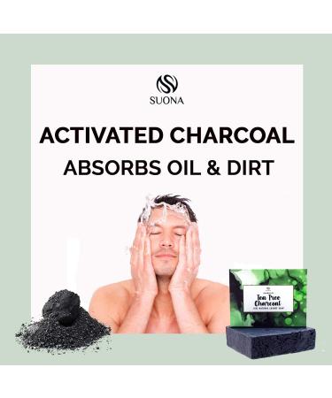 Organic Peppermint Tea Tree Oil Soap Bar - Deep Cleansing Face & Body Wash | Activated Charcoal & Peppermint Oil | Refreshing Essential Oils for Men, Women, & Teens - Buy Online on GoSupps.com