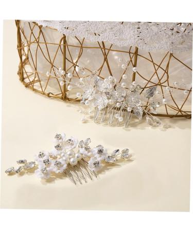 DOITOOL Bridal Comb Bridal Hair Combs Hair Accessories Flower Hair Clip Hair Combs for Women Hair Combs Pin Wedding Hair Comb Pearl Bride White Soft Pottery Flower Polymer Clay - Buy Online on GoSupps.com