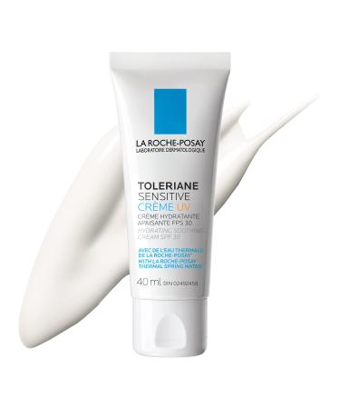 La Roche-Posay Face Moisturizer Toleriane Sensitive Face Cream with Niacinamide and Ceramides for Normal to Combination Skin Sensitive Skin Alcohol Free Fragrance Free 40mL (Packaging May Vary) UV SPF 30