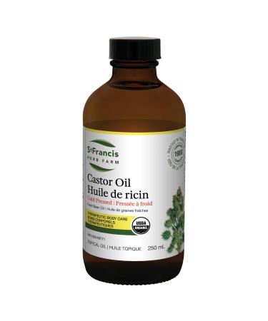 St. Francis Herb Farm Castor Oil | Castor Oil for Skin | Certified Organic | 100% Hexane Free | Amber Bottle | (250 ml)