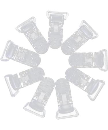 Pack of 10 Clear Plastic Clips - Multifunctional Pacifier Holders | 39 x 16 mm | International Shipping Available - Buy Online on GoSupps.com