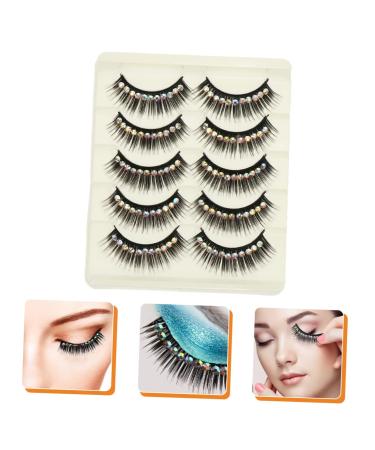 FOMIYES 10 Pairs Diamond False Eyelashes - Colored Rhinestones and Gems Exaggerated Fake Lashes - Buy Online on GoSupps.com