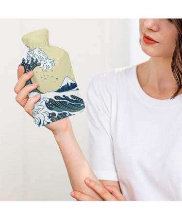 Retro Wave Hot Water Bottle with Plush Cover - Hand Warmer for Adults & Kids | 26.5x15.3cm - International Shipping Available - Buy Online on GoSupps.com