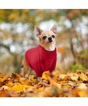 Cozy Knitted Dog Sweater - Warm Turtleneck Wool Coat for Small & Medium Pets | Winter Clothing for Chihuahua Bulldog & More - Buy Online on GoSupps.com