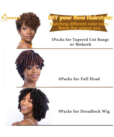 Queentas 3 Pack 10 inch Bounce African Collection Crochet Braiding Hair - Carrie Curl (8mm) Synthetic Hair Extension in Natural Black/Brown - Pack of 3 - Buy Online on GoSupps.com