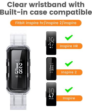 ANCOOL Clear Protective Case Band for Fitbit Inspire 2 - Black - Buy Online on GoSupps.com