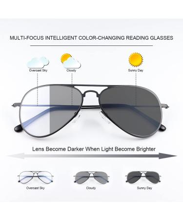 Miryea Photochrome Progressive Multifocus Reading Glasses - UV Protection Multifocal Transition Sunglasses for Men & Women - Black 3.0x - Buy Online on GoSupps.com