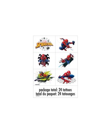 Unique 59240 Spiderman Temporary Tattoos 24 Count