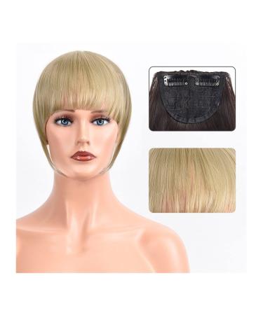 Bangs Hair Clip Synthetic Heat Resista Fake Bangs French Bangs Hair Piece Clip in Thick Natural Full Bangs Straight Fringe with Temples for Women Girls Bangs Clip in Hair (Color : 123-15 Size : 15c 15cm 123-15