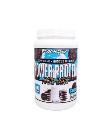Gym Molly Power Protein Powder 100% Whey Protein 25g of Protein 5.5g BCAAs Fast Absorbing - Ready to Give You Fuel Around The Clock - 2lbs Cookies & Cream Flavored